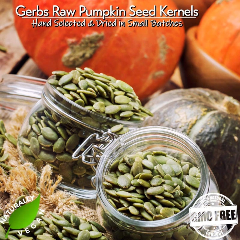 GERBS Raw Pumpkin Seed Kernels 1 lb. | North American Grown, No Additives, Resealable Bag | Mild & Crunchy Texture | Top 14 Allergen-Free (Pack of 2) - Image 4